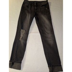 DL1961 Florence DLX Hybrid 360 Comfort Black Distressed Denim Women's Size 27